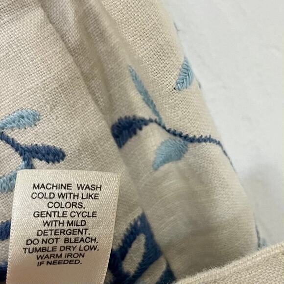 J. Jill Linen Floral Embroidered Jacket Size S Tall‎ Blue Star Boho - Picture 8 of 8